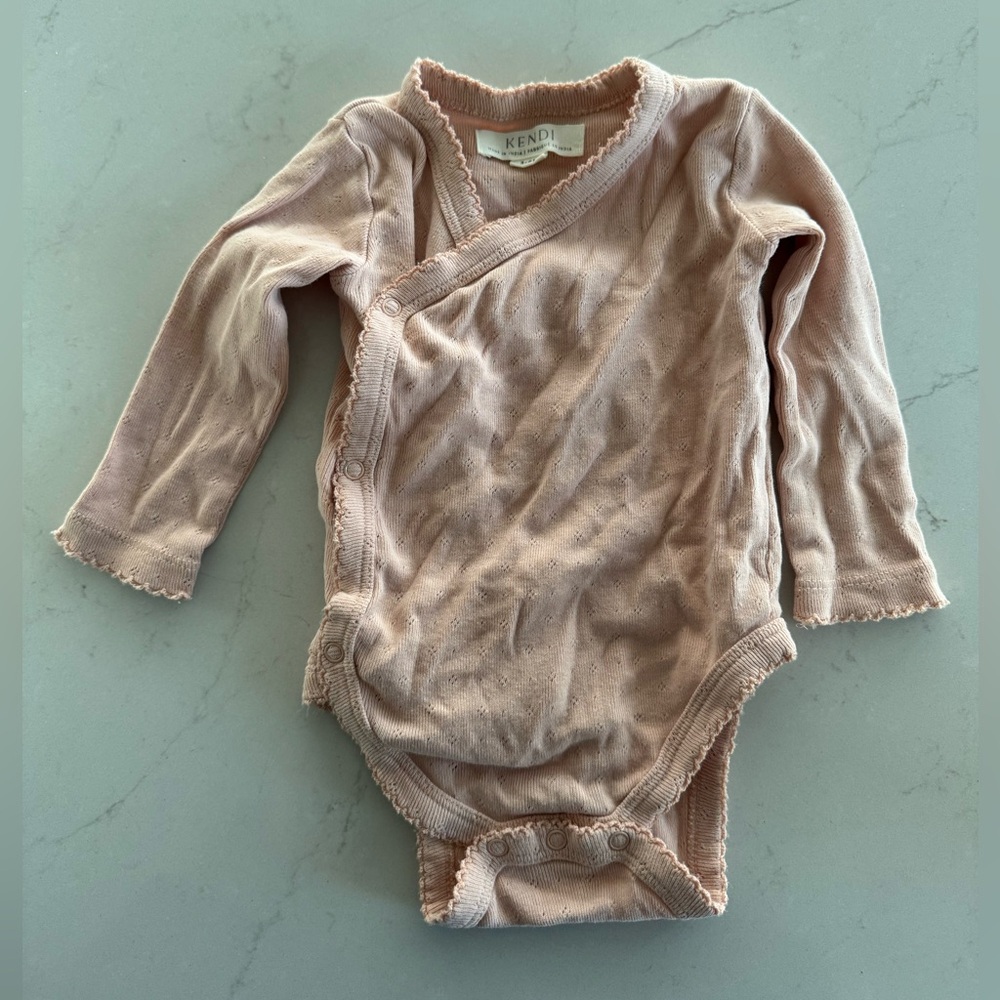 Colored Organics Pointelle Blush Long Sleeve Bodysuit